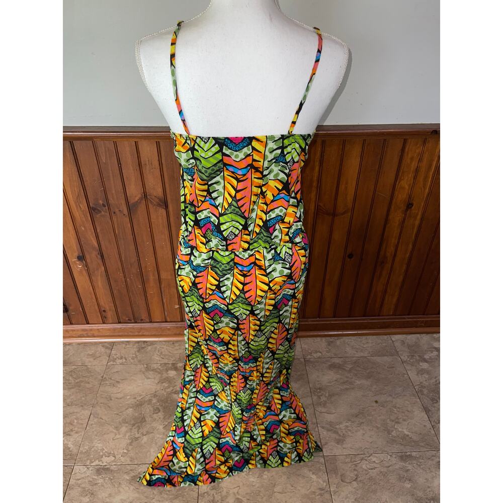 Womens Fifa World Cup Brasil 2014 Tropical Leaf Sleeveless Maxi Dress PP - Picture 4 of 10